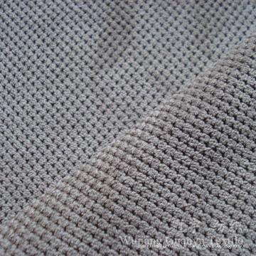 Pile coupée petit polyester de grille et tissu en velours côtelé de nylon